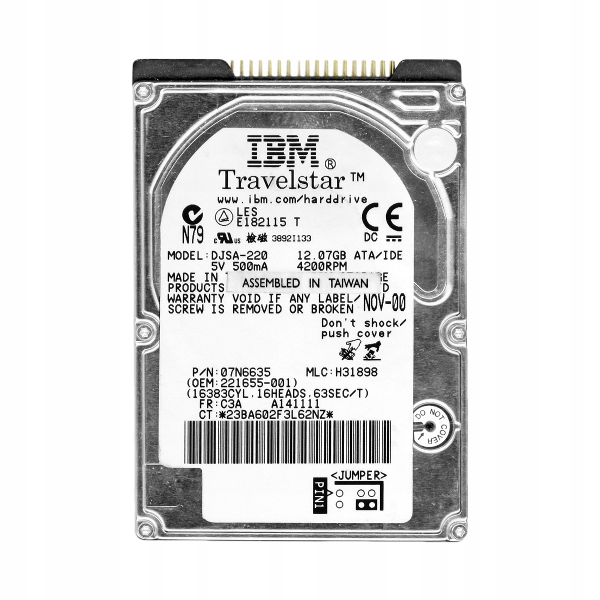 Ibm 07N6635 12.07GB 4.2K 2MB Ata 2.5'' DJSA-220