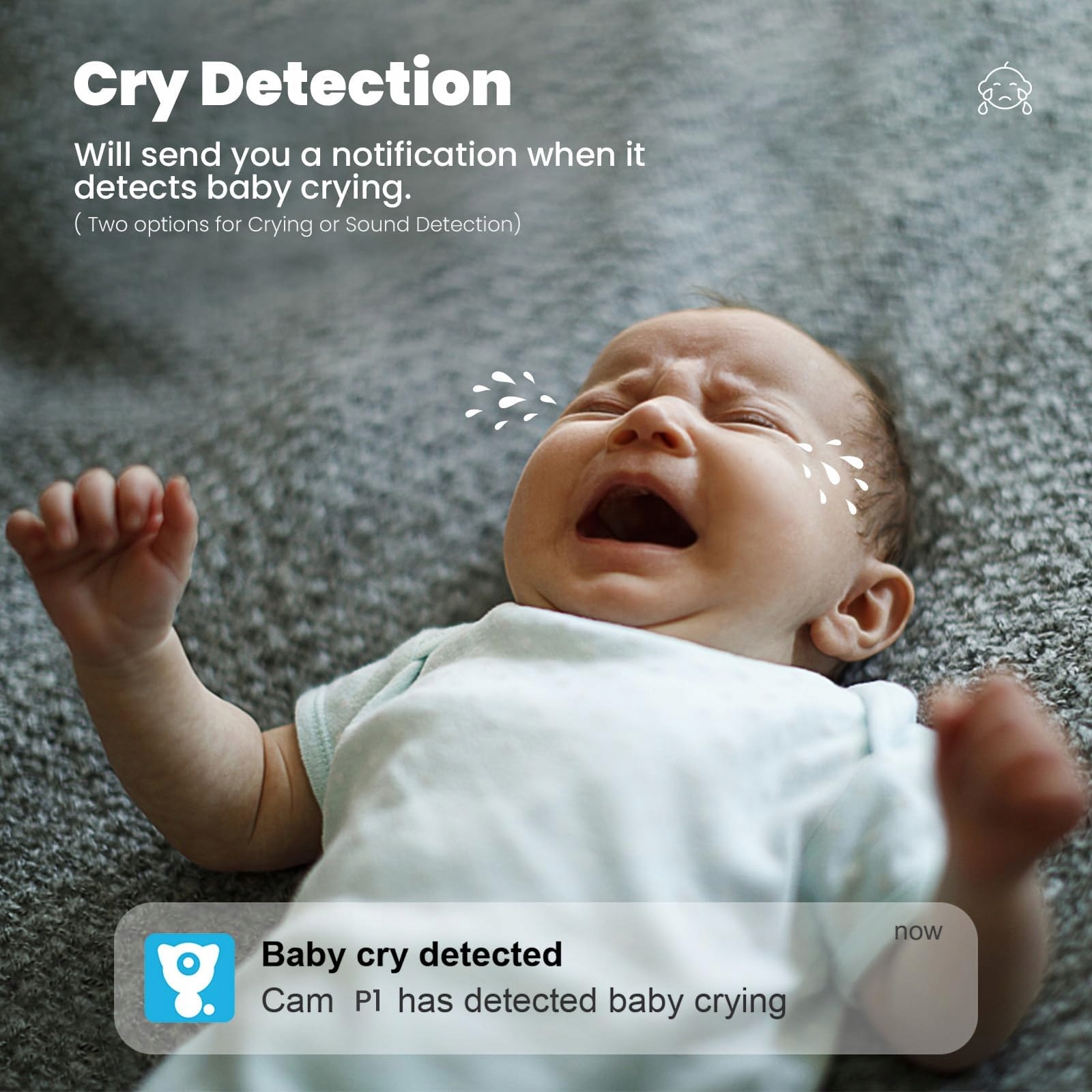 LITOKAM Kamera 2K Babyfon z Detekcją Ruchu Kamera 360° z Aplikacją — miniatura 6