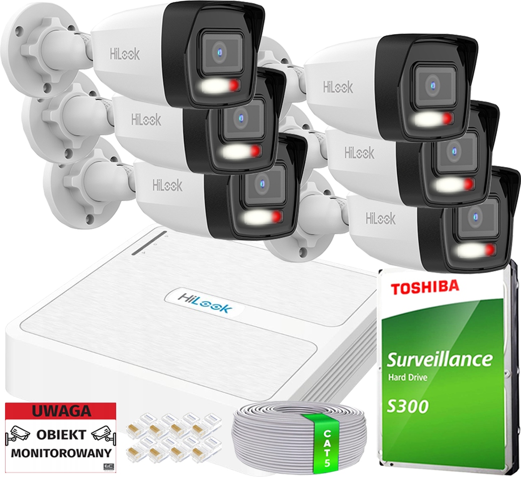 Sada Ip monitorování HiLook od společnosti Hikvision 4MPx Qhd do domu firmy PoE Apka