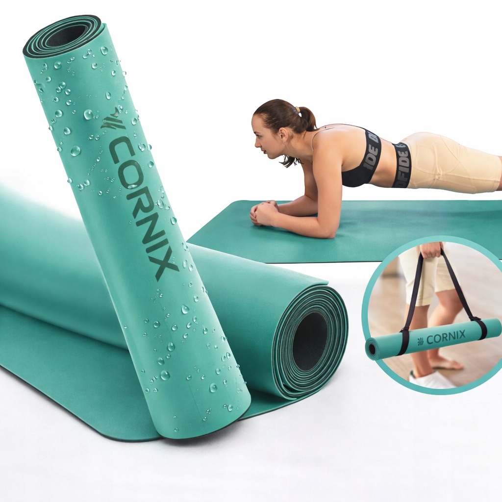 Premium Mata Do Jogi Cornix 183x68 4MM Kauczuk Pu Antypoślizgowa Szeroka