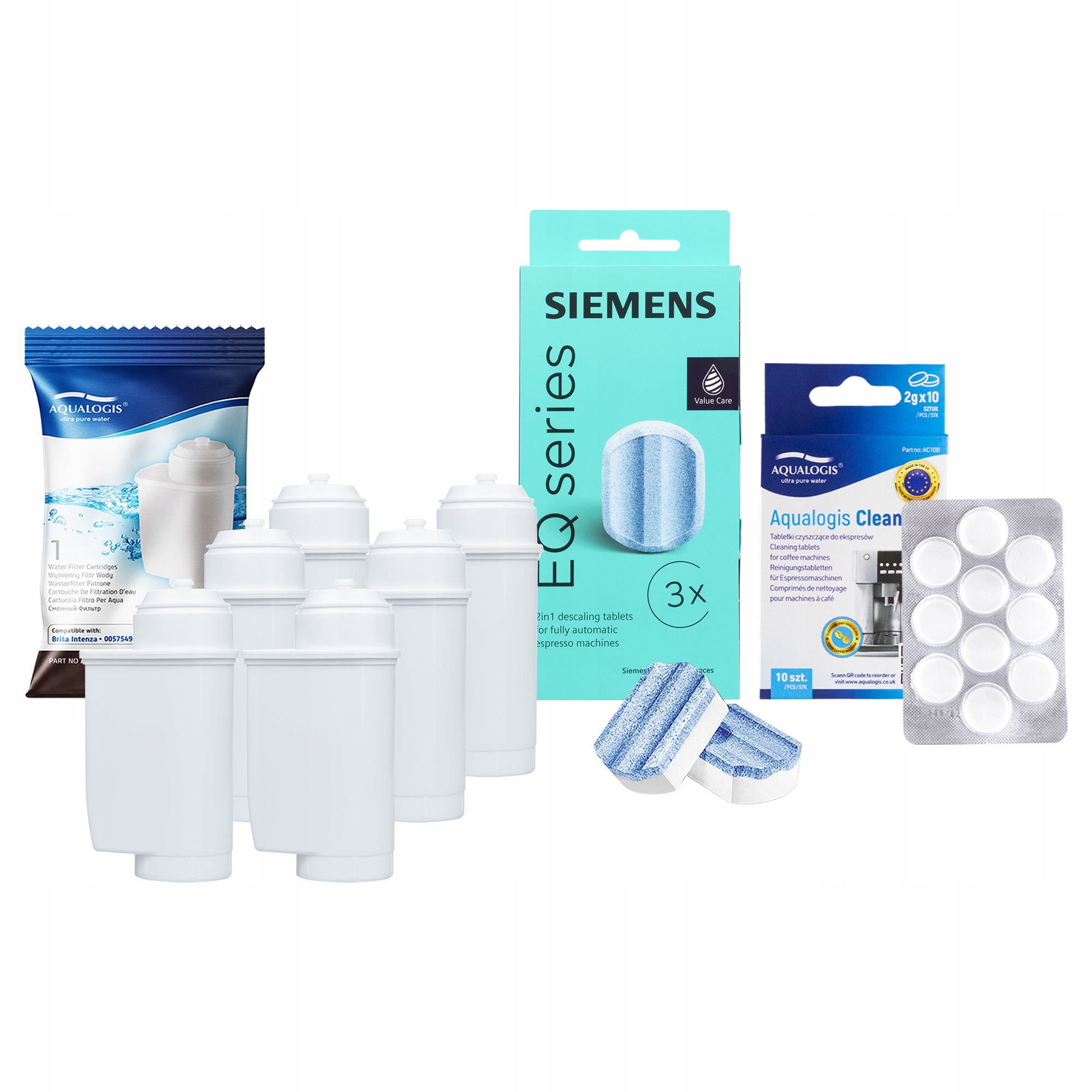 6 x filtr AL-Inte pro kávovar Siemens odvápňovač čisticí tablety