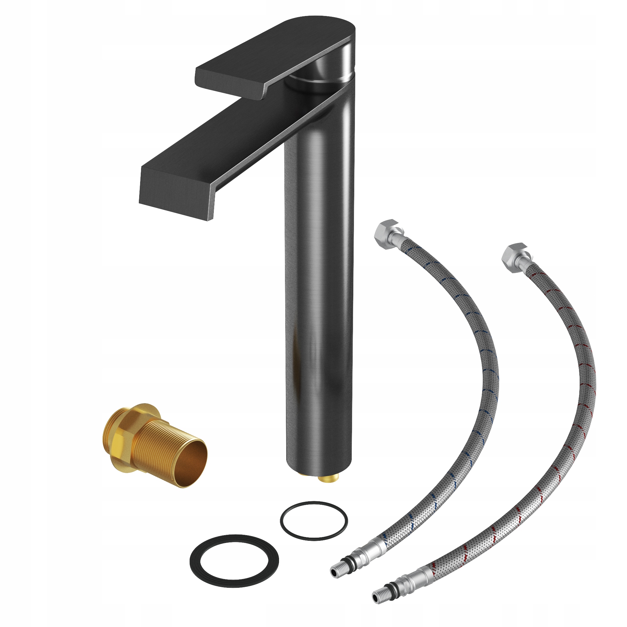 Vysoká Umývadlová Batéria Jednopáková Do Kúpeľne, Gun Grey Bali