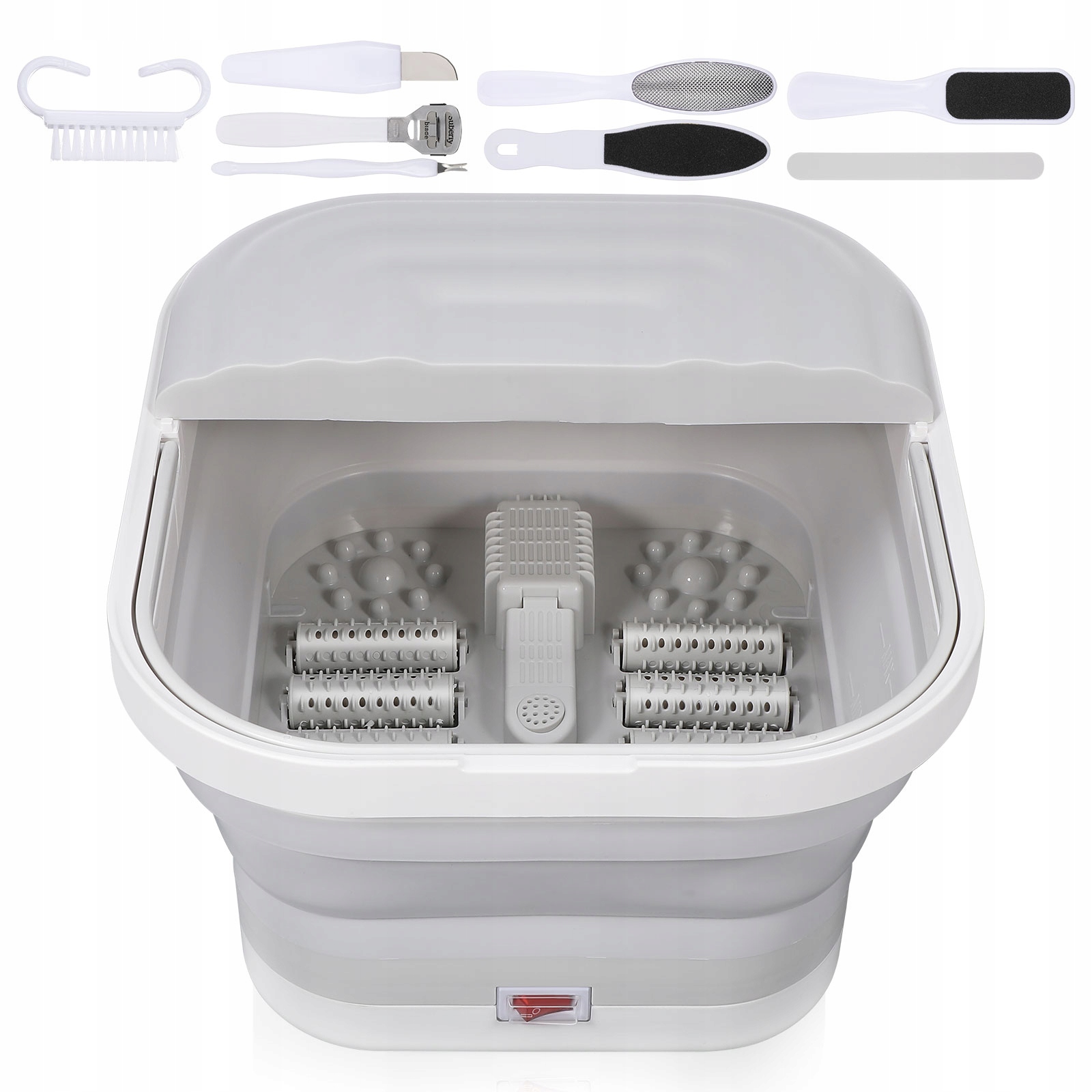 Masażer Do Stóp Hydromasażer Wodny Z Funkcją Grzania Bąbelki Multifunkcyjne Spa