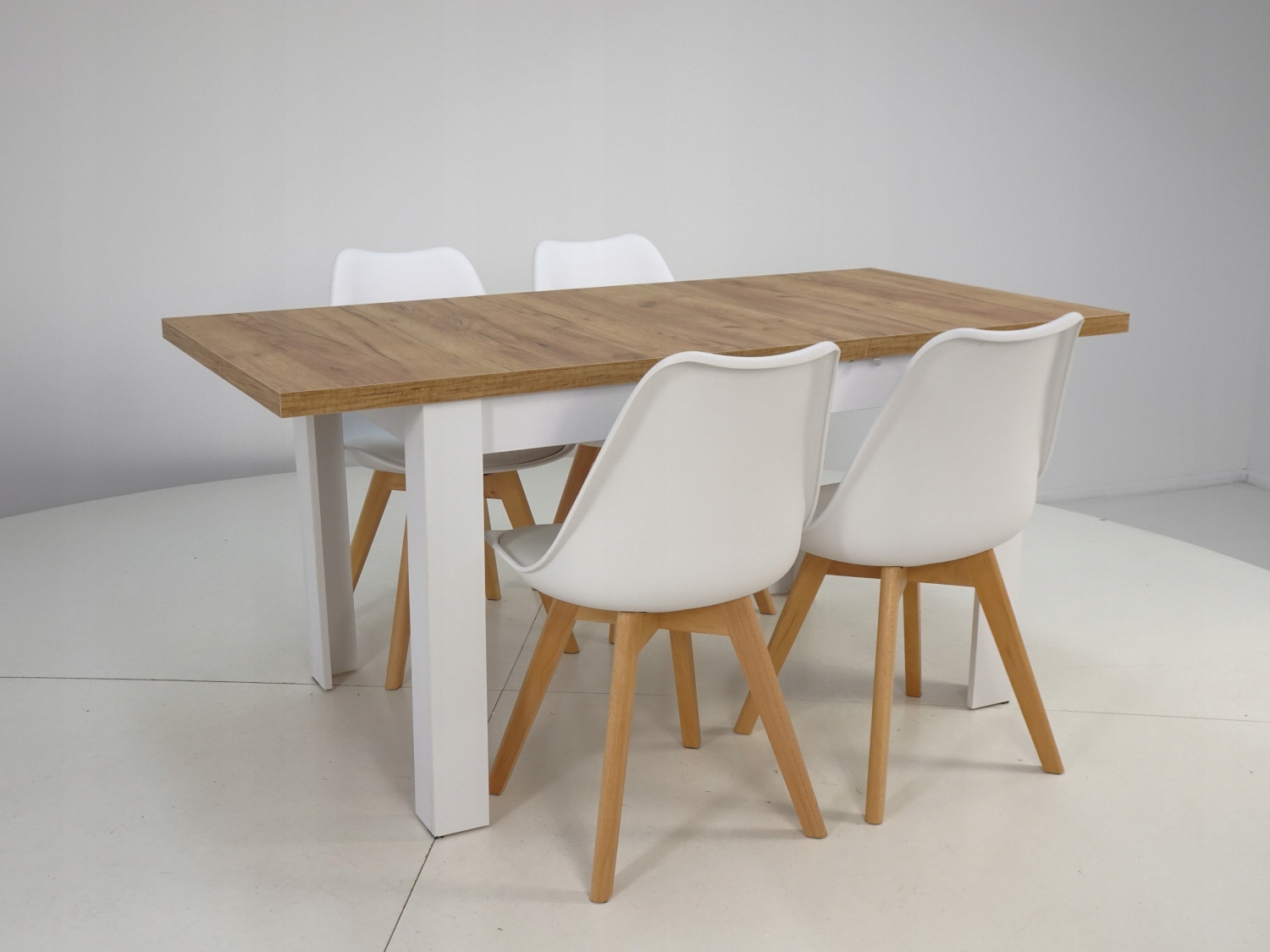 Komplet stół i 4 krzesła styl skandynawski biały Kod producenta SL-2 i C-2