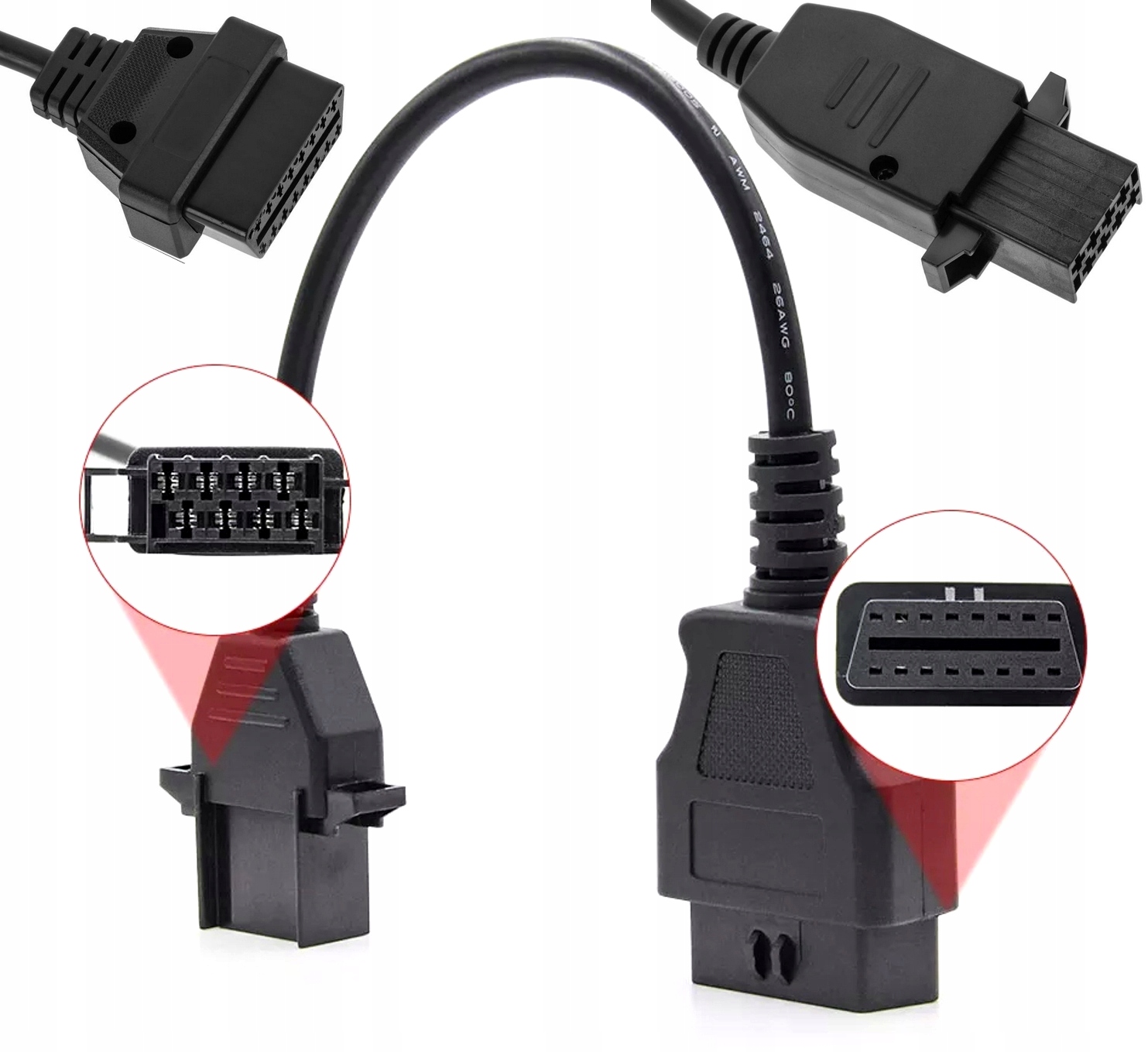 Adapter Volvo 8 Pin OBD2 AutoCom Tir Ciągnik Działający Kabel Przewód 8 pin