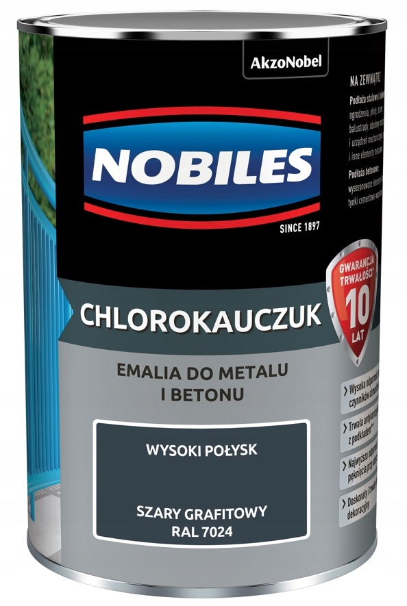 

Farba Nobiles Chlorokauczuk- szary grafitowy, 0.9l