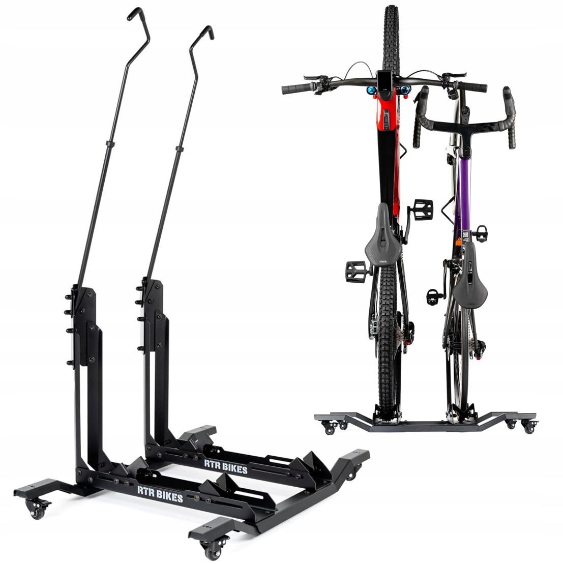 Stojak Na 2 Rowery Pionowy Mobilny Wieszak Rowerowy Rtr Bikes Double Up