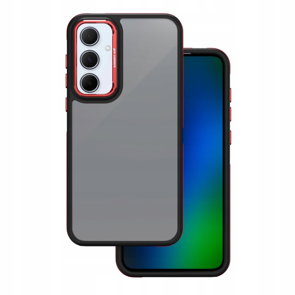 Nakładka Crystal Black do Samsung Galaxy M55 5G czerwona Tfo