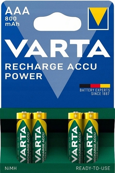 4x Akumulator (NiMH) Varta AAA (R3) 800mAh