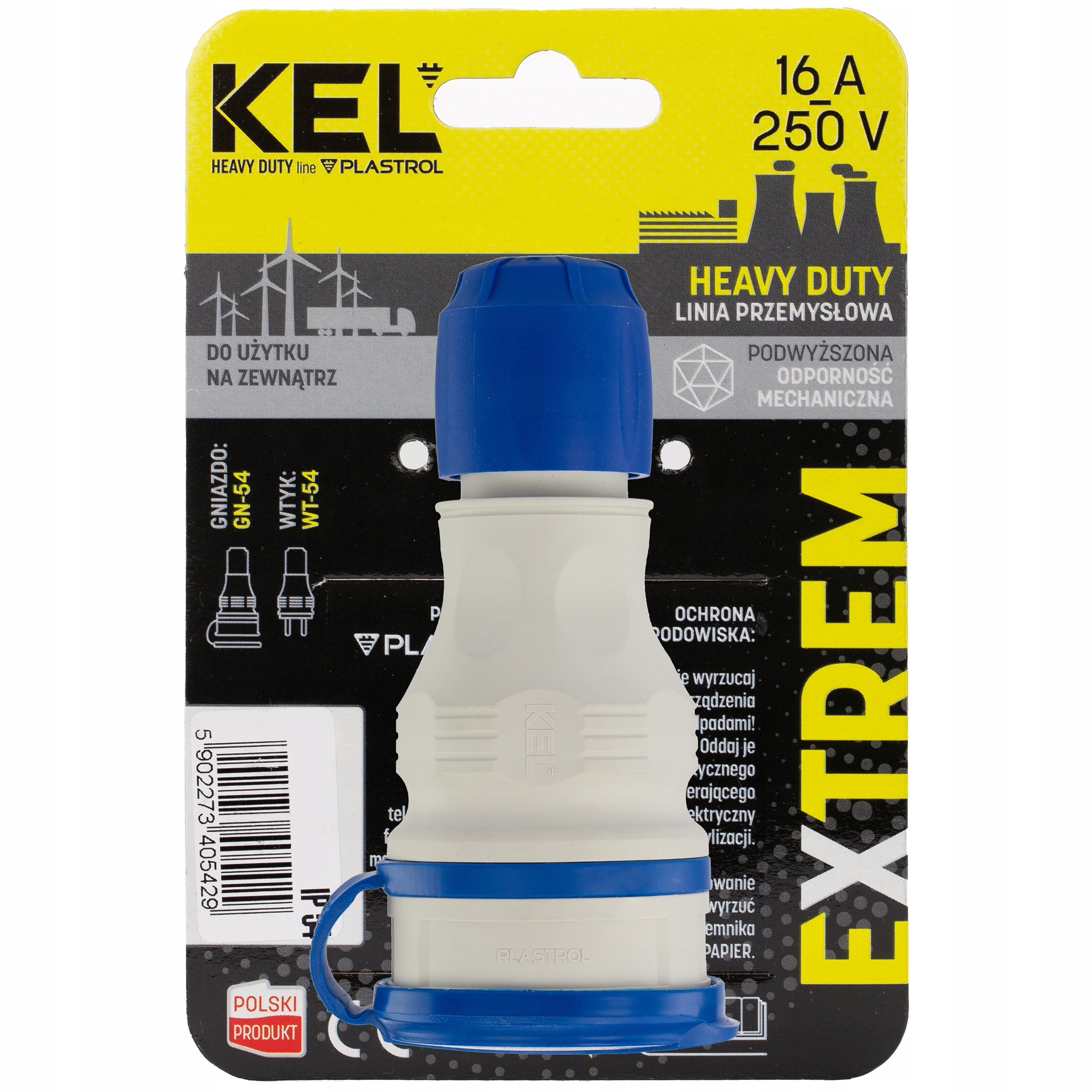 Gniazdo prądowe hermetyczne na kabel 16A 250V IP54 Stan opakowania oryginalne