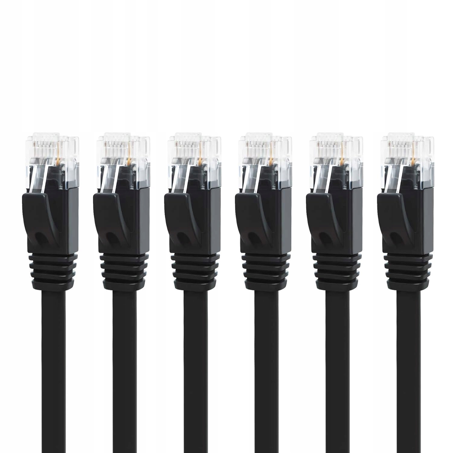 Kabel Sieciowy Ethernet RJ45 Cat 6 Płaski Gigabit 1000Mbps 0,5m 6szt