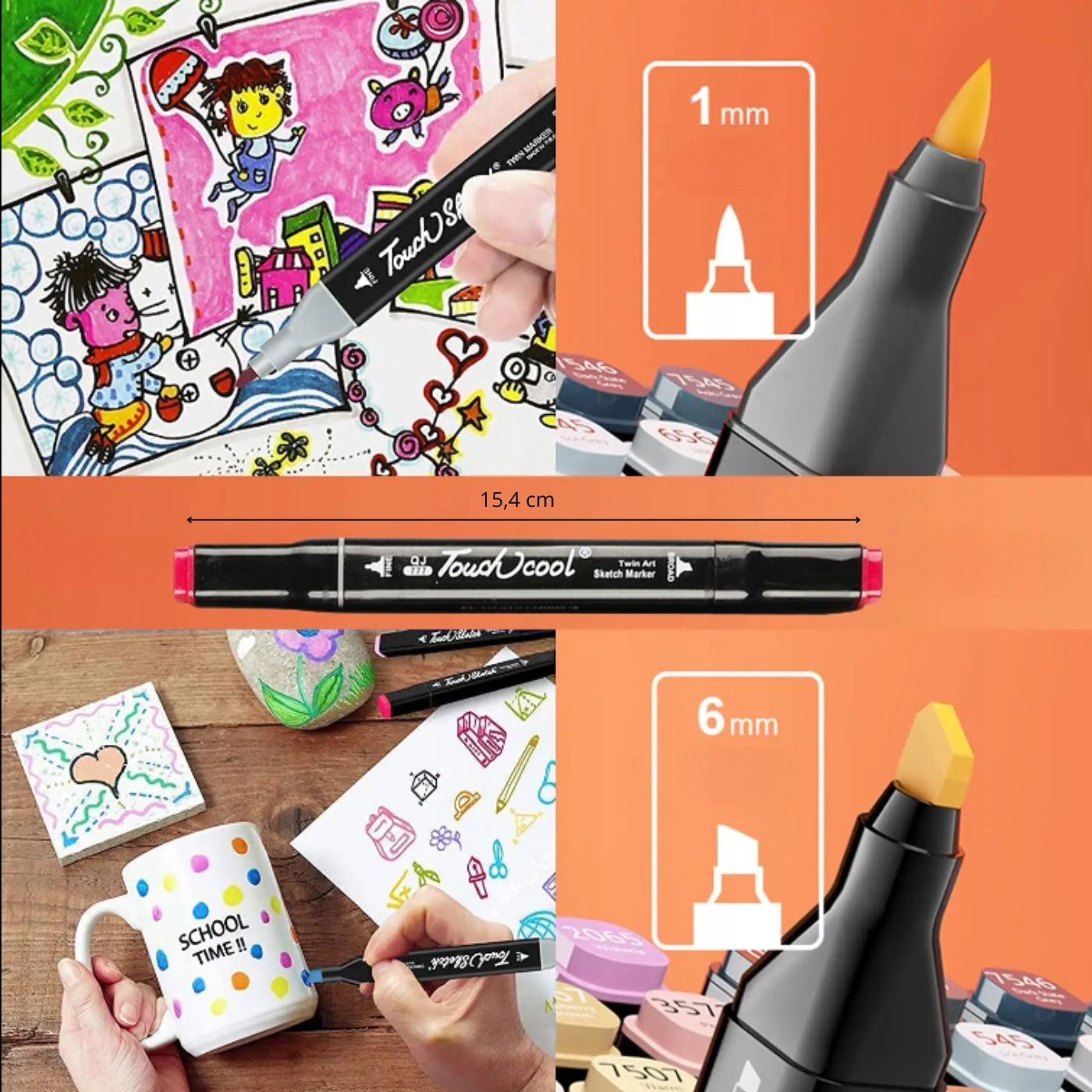 DWUSTRONNE MARKERY ALKOHOLOWE PISAKI 168 SZT ZESTAW TORBA ETUI PODSTAWKA Rodzaj pisaki