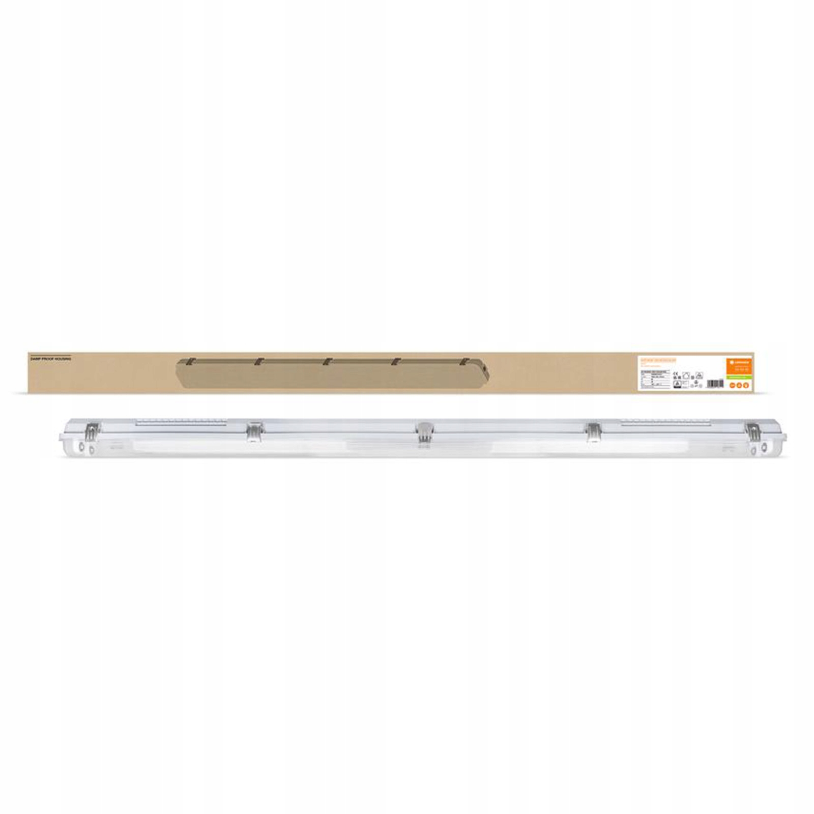 Hermetická lampa G13 na omítku Šedá 128x9.5 cm IP65 IK08