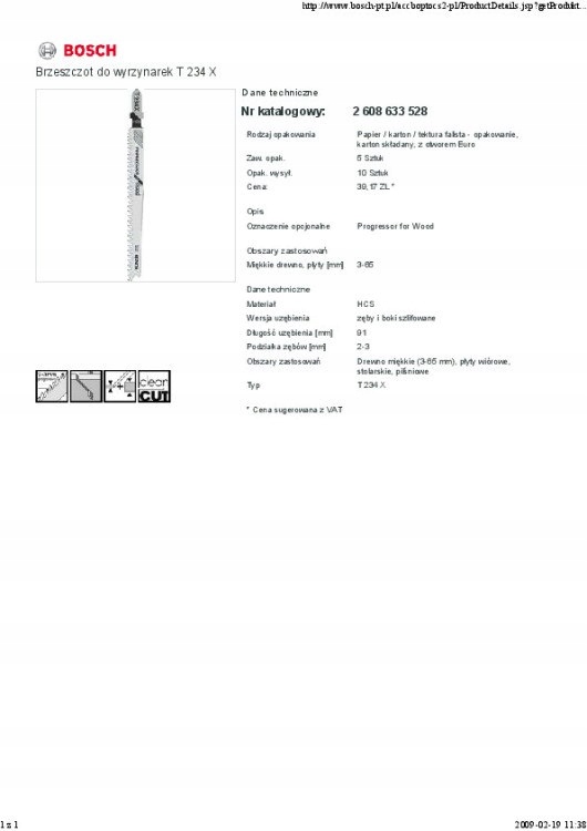 BRZESZCZOT DO WYRZYNARKI T234X 5SZT.