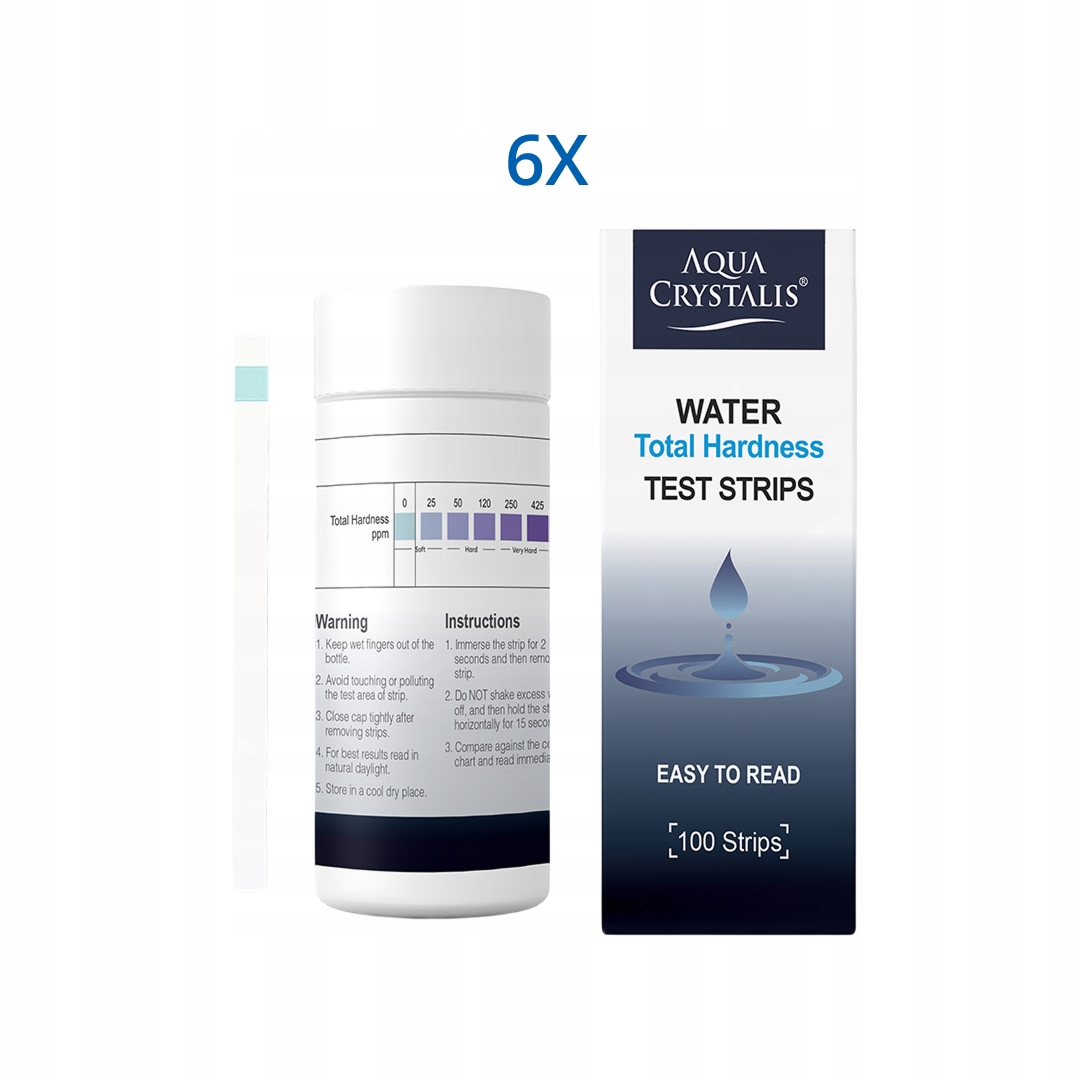 Aqua Crystalis testovací proužky pro stanovení celkové tvrdosti vody (100 k