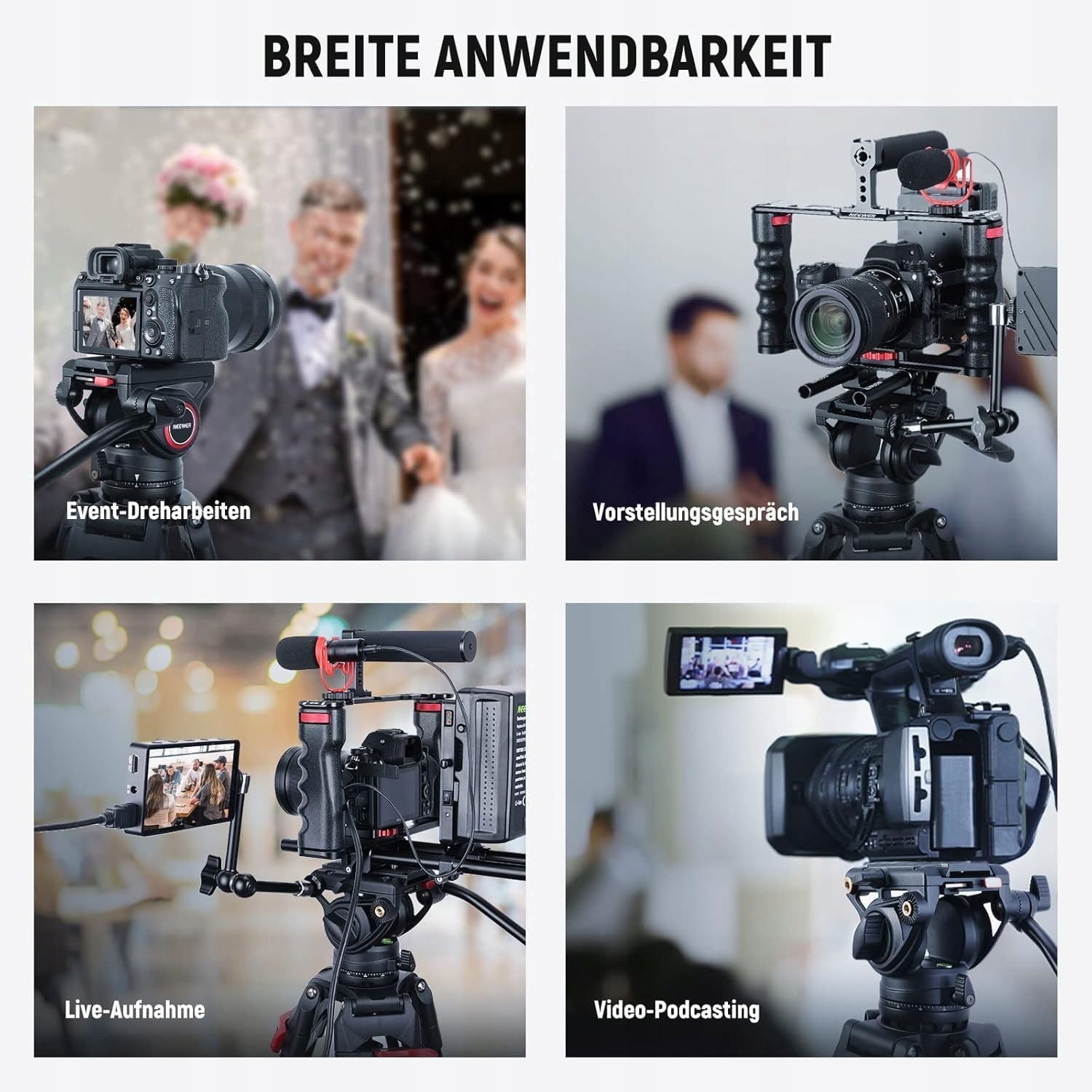 NEEWER Profesjonalny Statyw Wideo 188cm z Głowicą Płynową do DSLR i Gimbali — miniatura 8