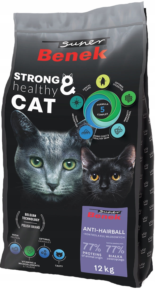 Benek Anti Hairball 12kg Breloczek Gratis.