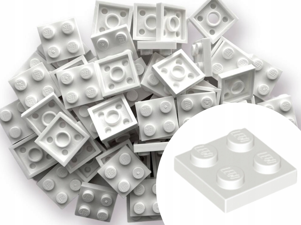 

Lego 3022 Plate Płytka 2X2 Biały White 20 szt
