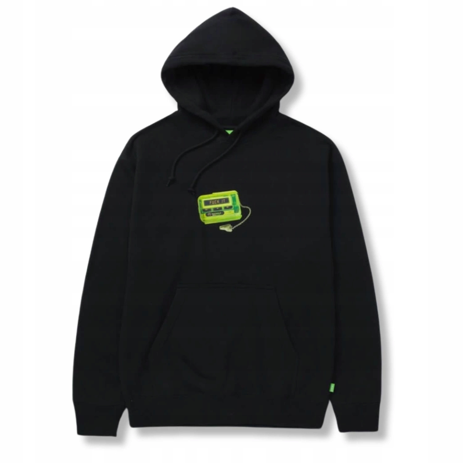 Pánská mikina s kapucí Huf Huf Orola, černá bavlna, módní klokanka , velikost XL