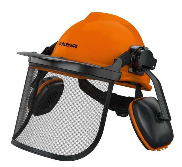 Maska Osłona Kask ochronny Przyłbica siatkowa słuchawki Parkside