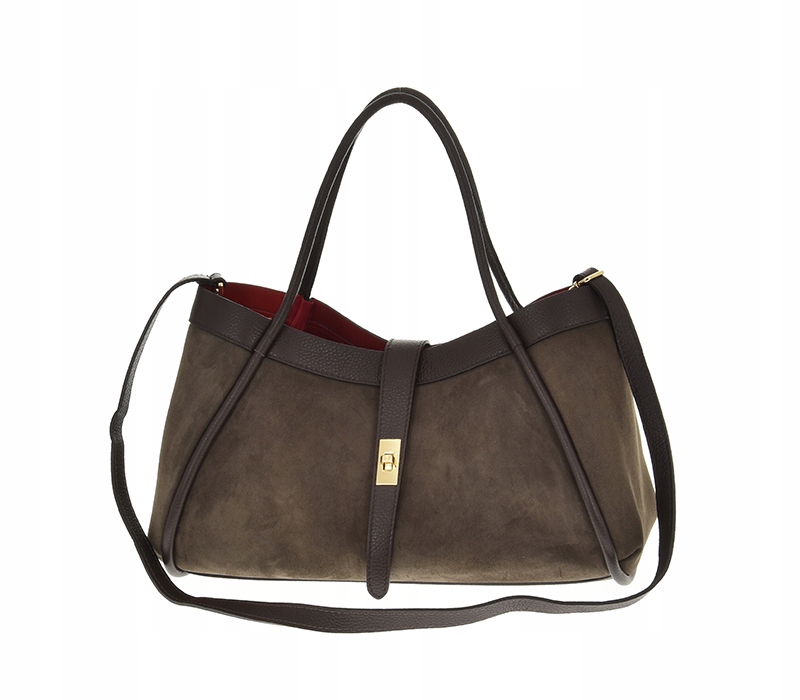 Vera Pelle kabelka shopper kůže přírodní semiš hnědá choco