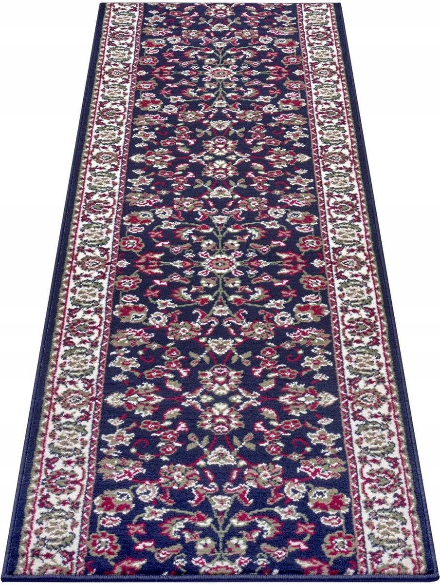 Behúň 80x250 cm, tradičný vzor do predsiene chodby, modro-krémový