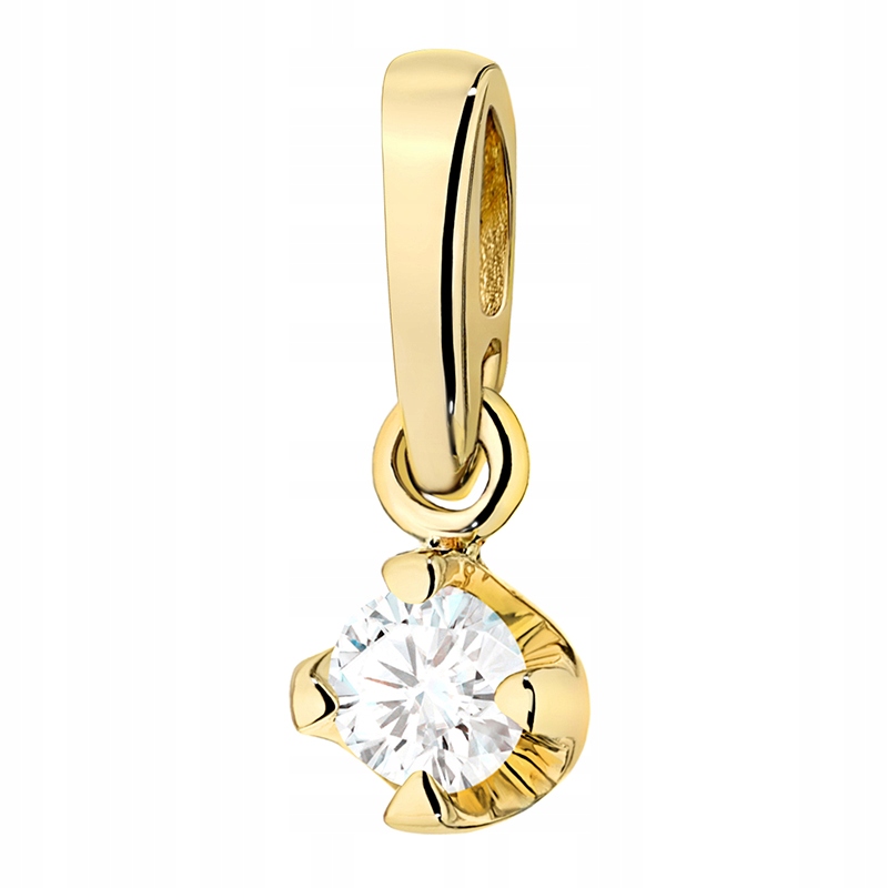 Krásný Zlatý Přívěsek 585 s Briliantem 0,10 ct