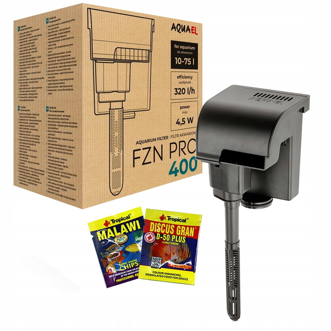 Levně Aquael Fzn Pro 400 venkovní kaskádový filtr pro akvárium 320l/h Dárek