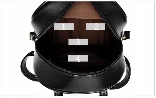 STYLOWY PLECAK SKÓRZANY ĆWIEKI ROCK DAMSKI Wzór dominujący bez wzoru