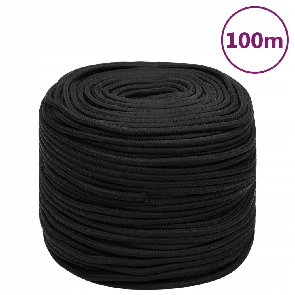 Lodní lano celočerné 10 mm 100 m polypropylen Black 152508