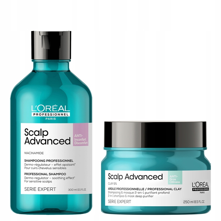 LOreal Scalp Advanced szampon kojący maska 2w1