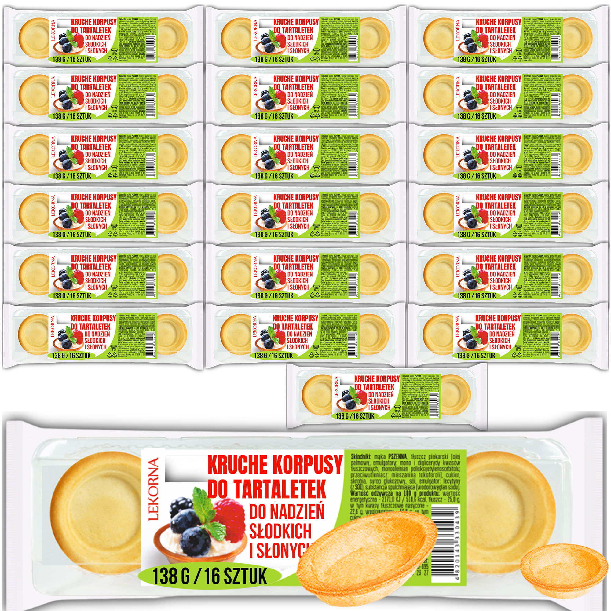 Korpusy Mini Do Tartaletek na słodko i na słono 138G x20 2,76kg 320SZT