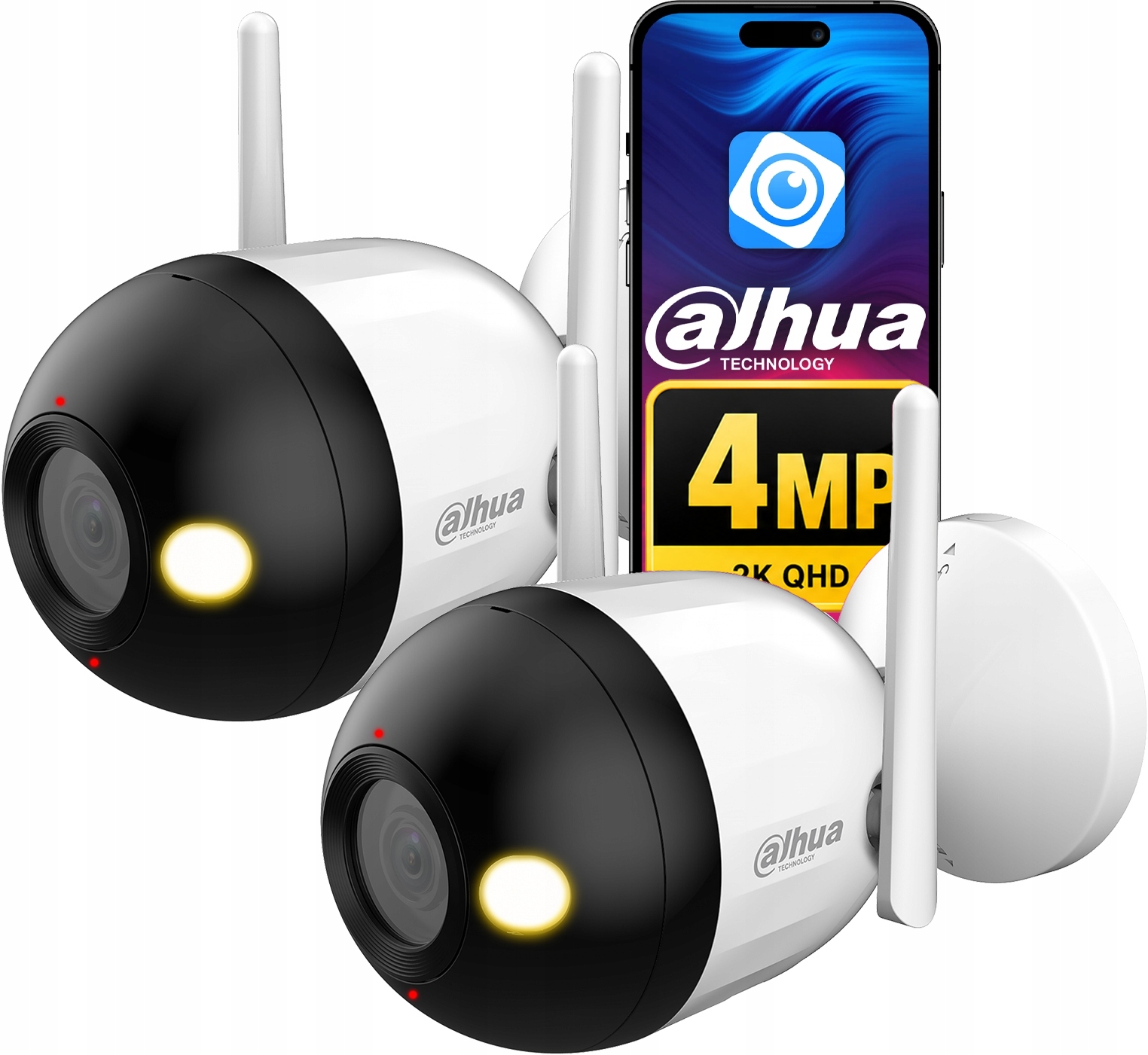 WiFi kamera Dahua Sada 2 kusů 4MPx 2K+ F4C-PV Smart Dual Light Audio