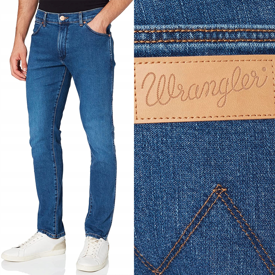 Wrangler Larston Mumbo Blue přiléhavé zúžené džínové kalhoty W40 L34
