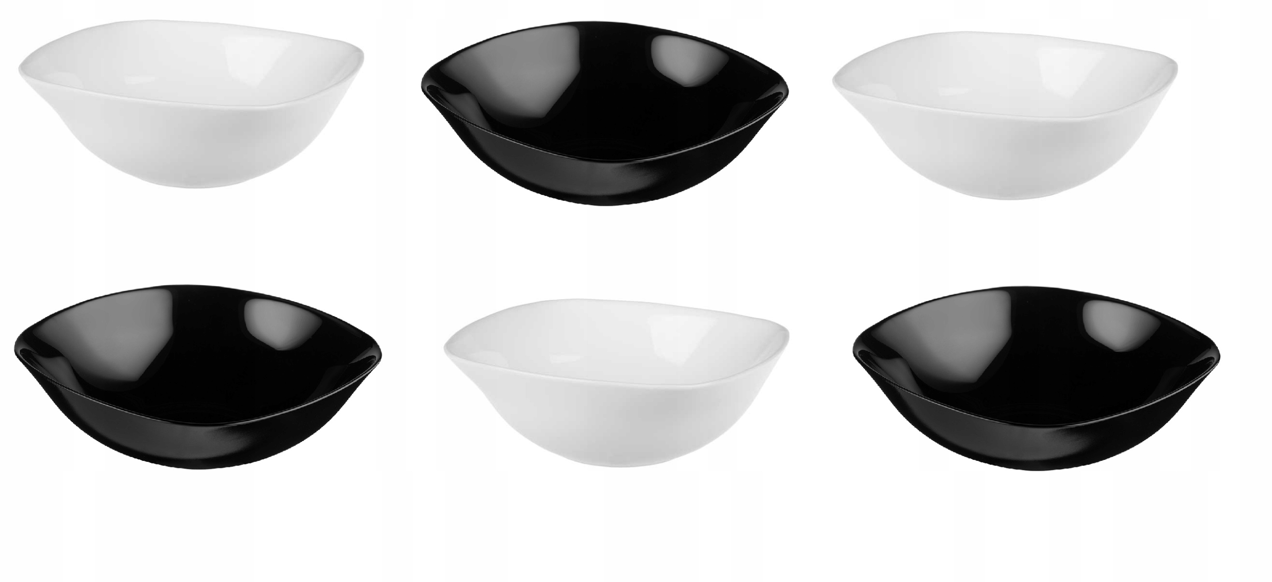 

Salaterka Miska Miseczka Biała Czarna 6 Szt.quadro