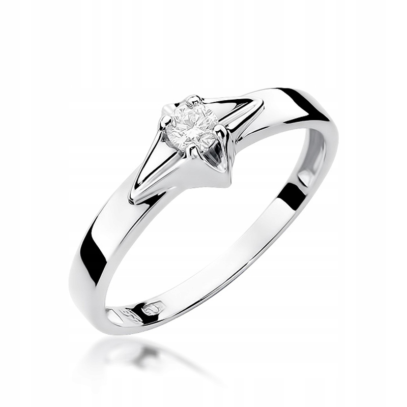 

Pierścionek z diamentem 585 białe złoto Grawer