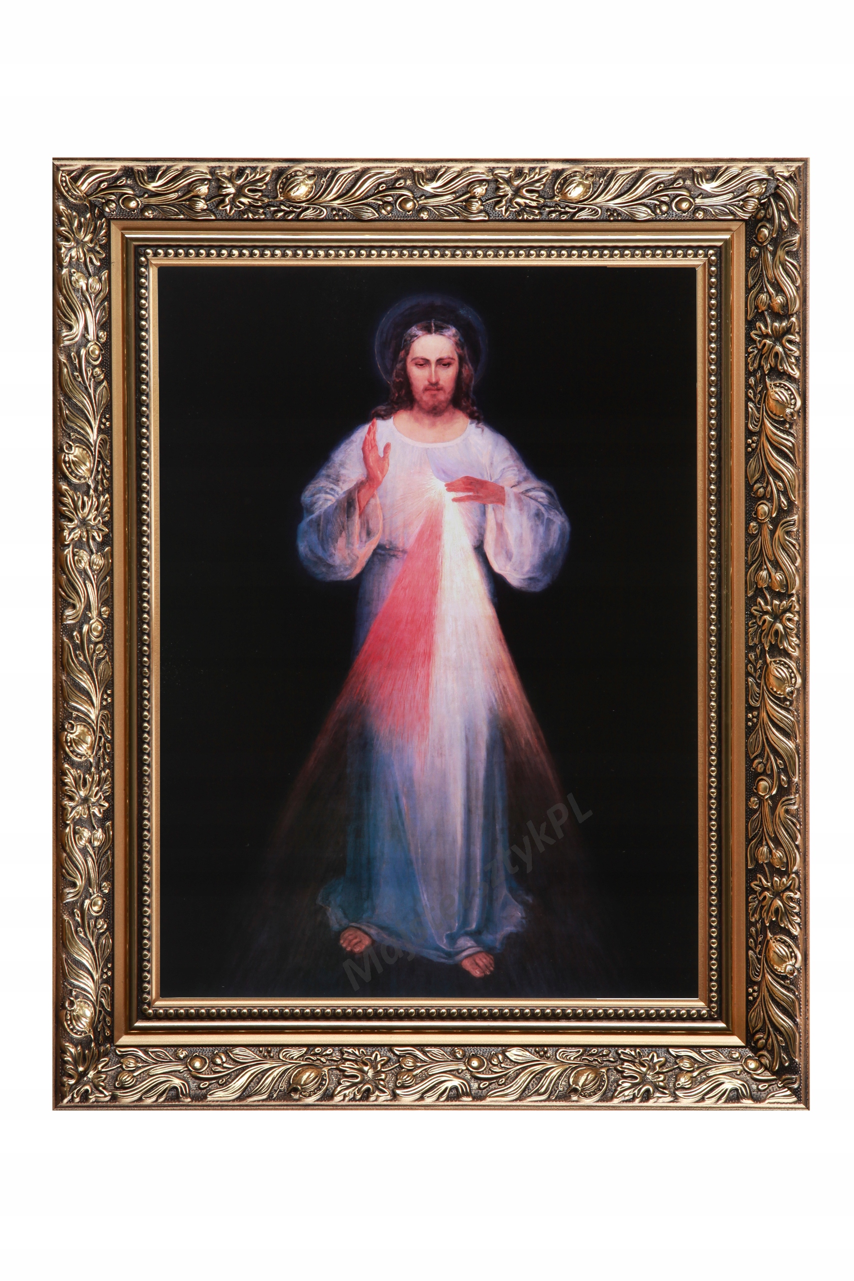 Obraz Ježíše, důvěřuji Ti, Boží milosrdenství, Zlatý rám