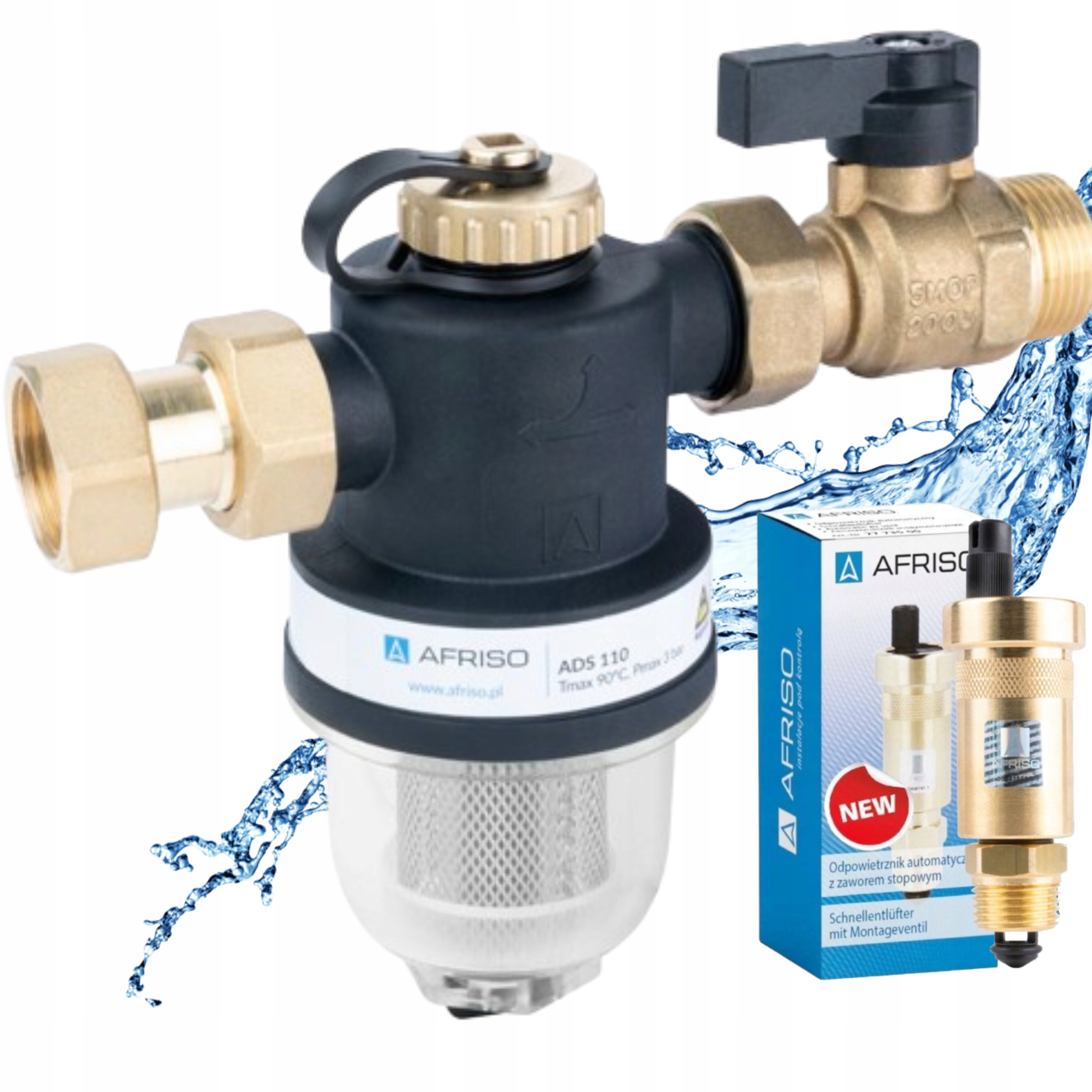 Magnetický Filter Odlučovač Nečistôt 3/4" Afriso ADS110 Odvzdušňovač
