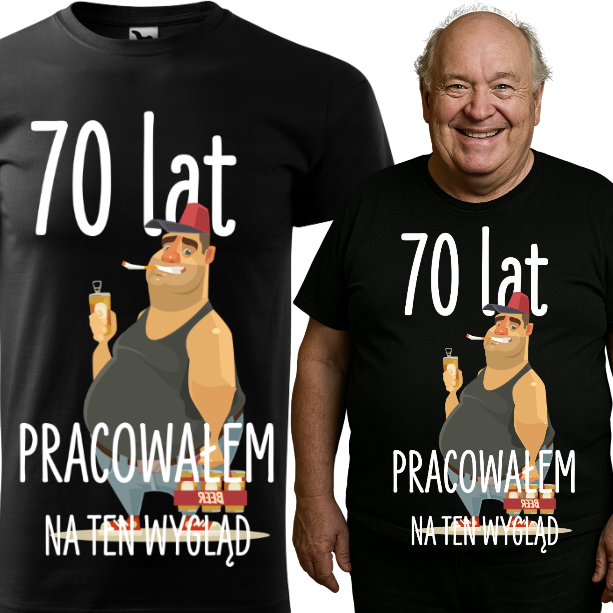 PÓLÓ 70. SZÜLETÉSNAPRA VICCES AJÁNDÉK PASINAK FEKETE SZÜLINAPI 3XL