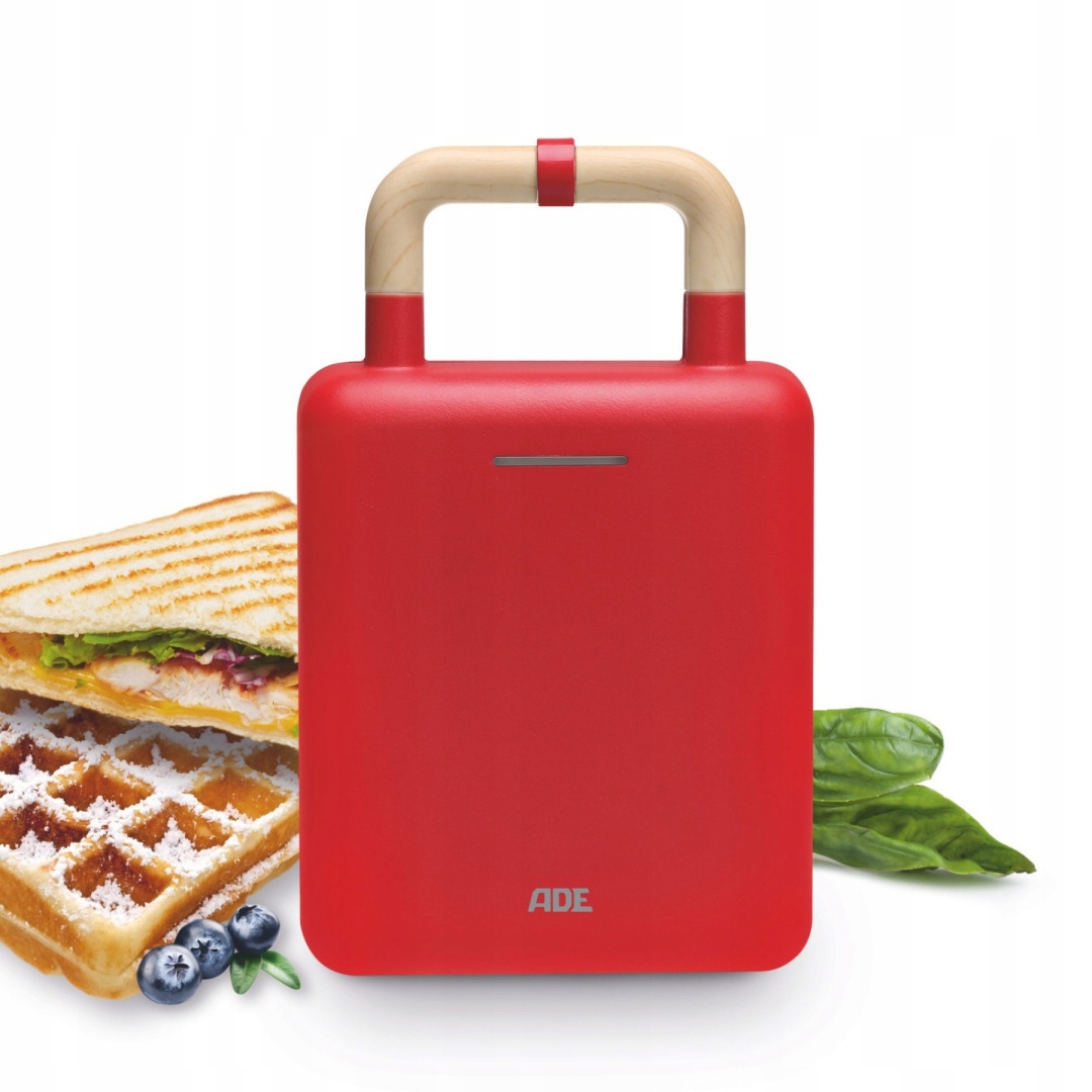 Opiekacz do kanapek gofrownica Mini 11 x 10 cm Ade czerwony Mały