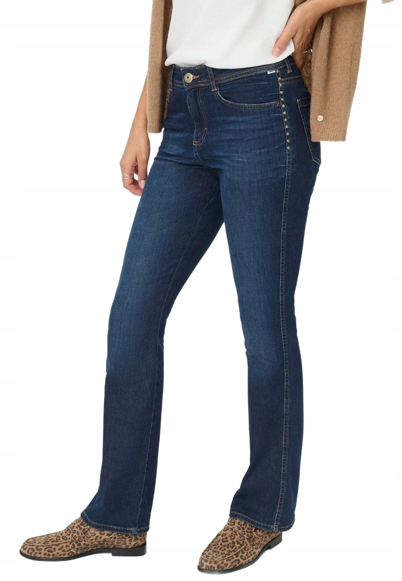 Brax Džíny Úzké Nohavice S Cvočky A Vysokým Pasem, Modré, 40 6BA