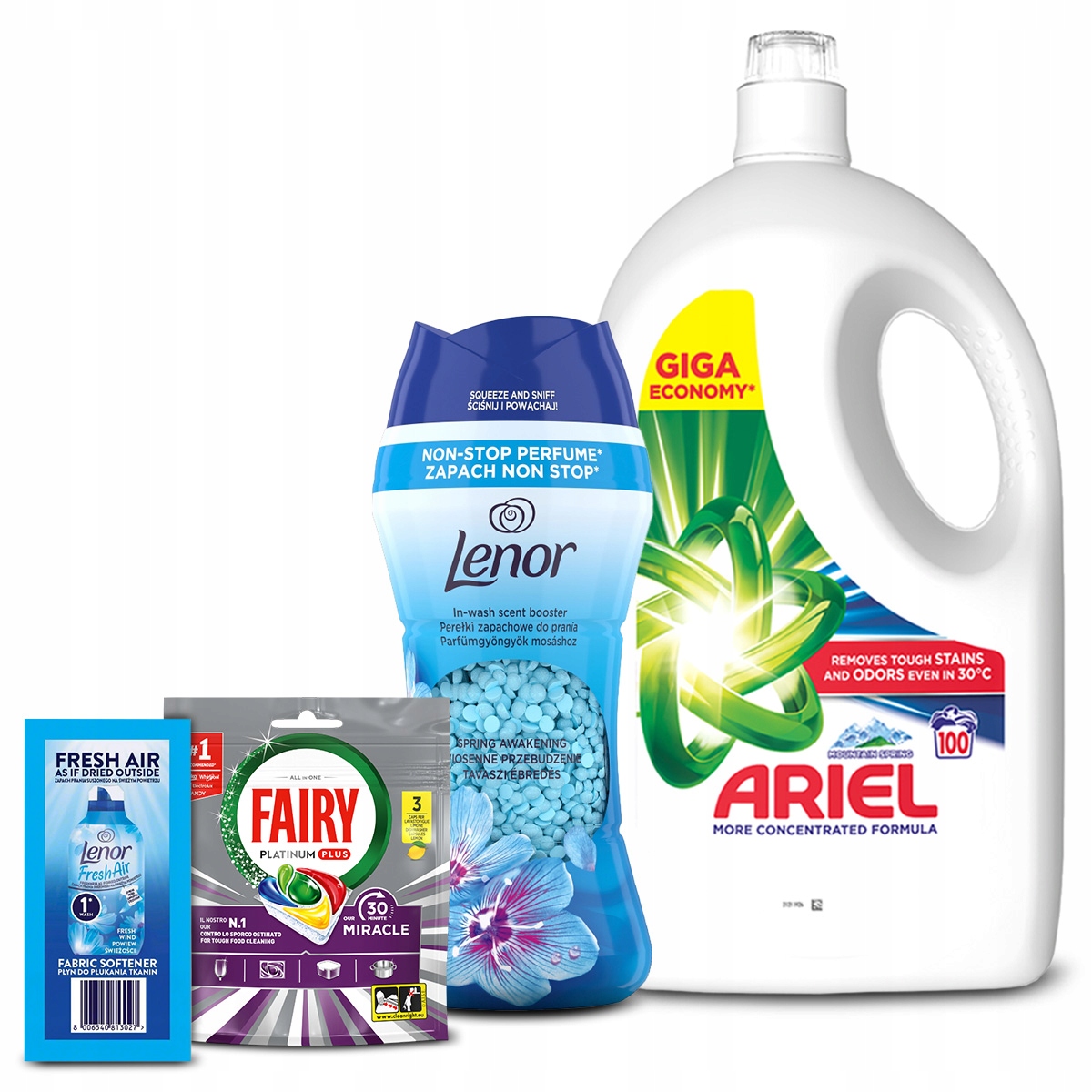 Ariel Płyn Mountain Spring Lenor Perełki Spring Awakening 195g