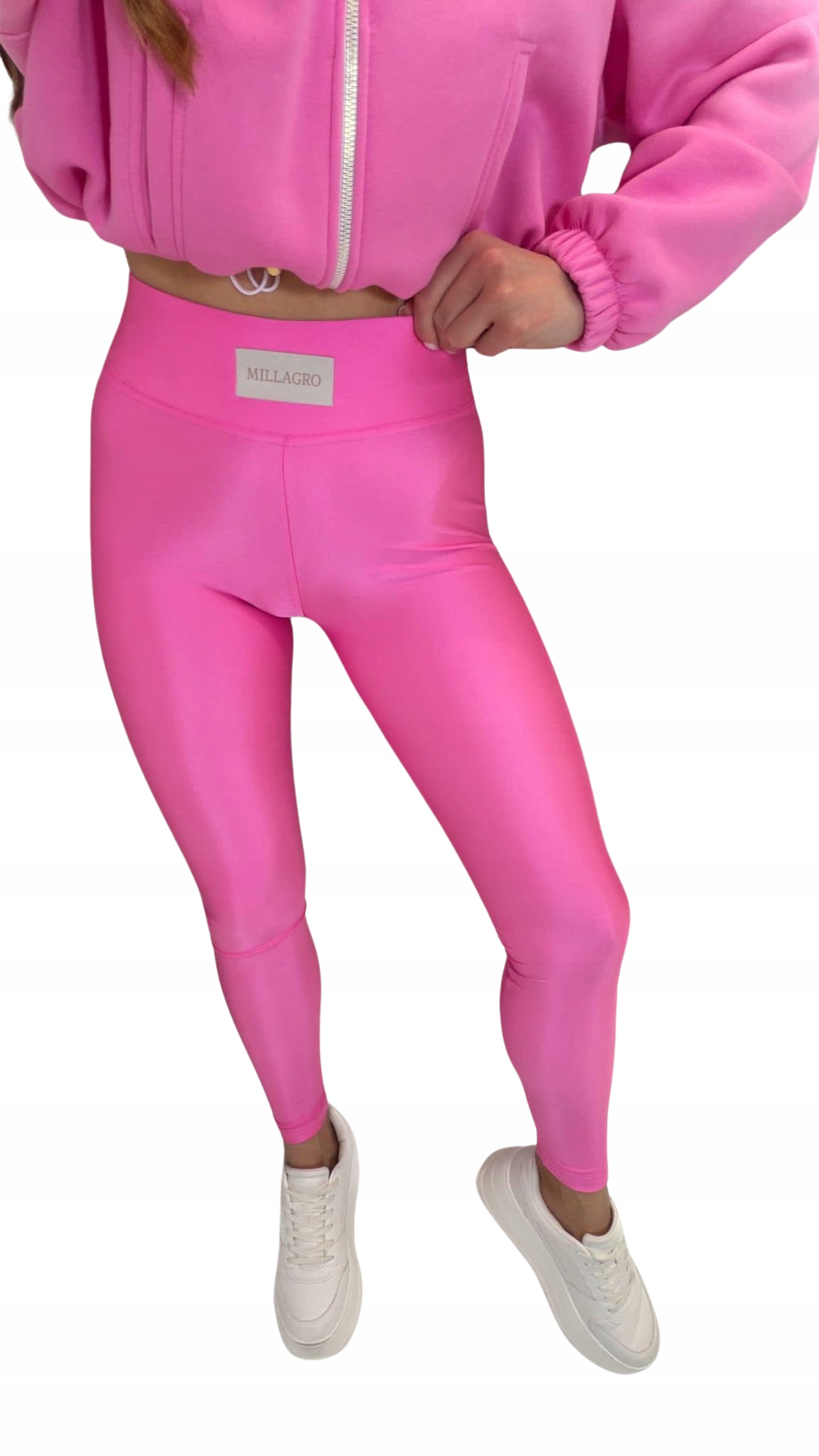 Dámské modelovací krycí legíny Millagro Bella neonově růžová bonbónová barva