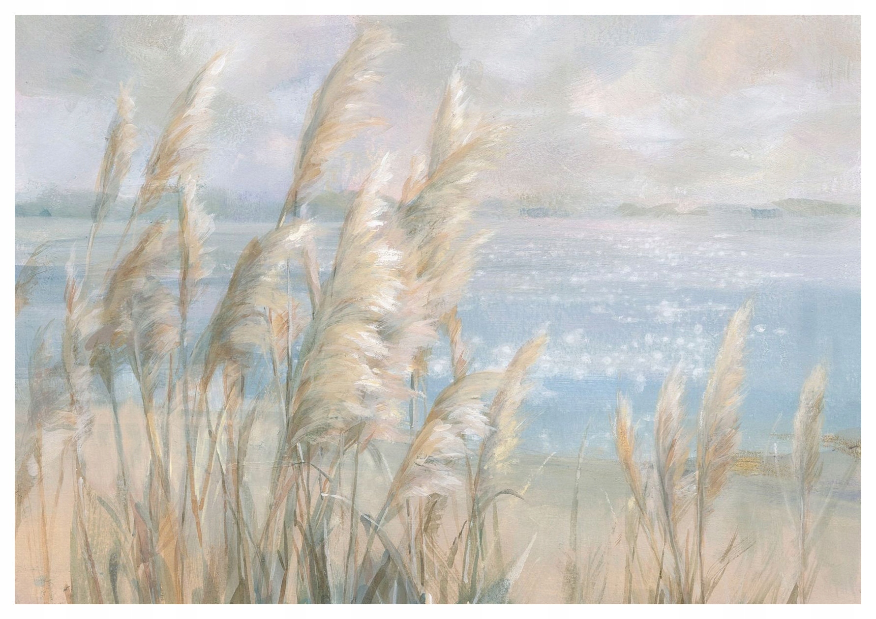 Vliesová fototapeta Třtina Harmonie barev a klid vody 200x140 lepidlo