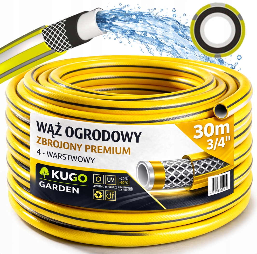 Hadice 3/4" 30 m 4VRSTVÁ Premium Vyztužená Polská Výroba