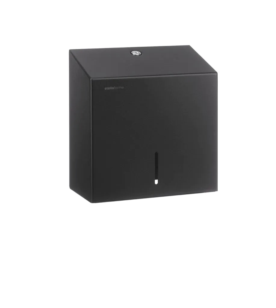 Štvorcový podávač Stella pre toaletný papier v úlohe čierneho Mat