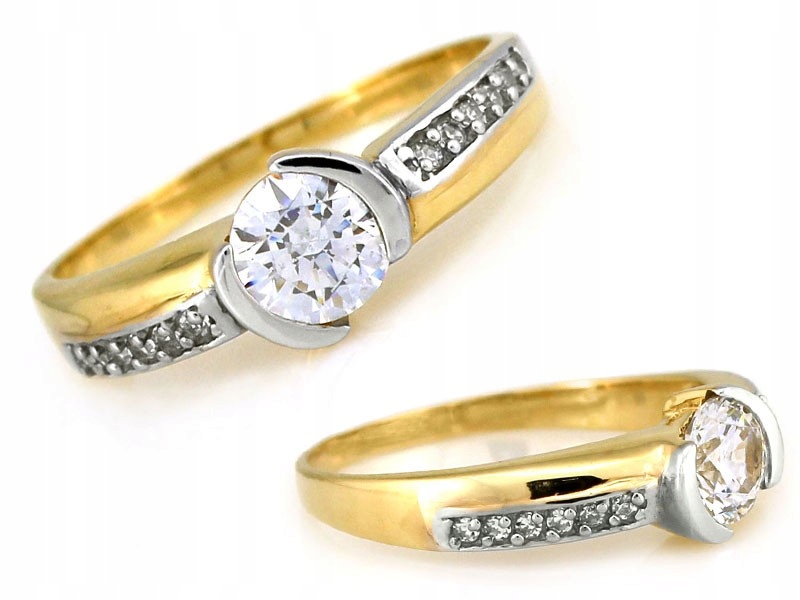 Zlatý zásnubní prstýnek 585 14k s zirkony 3.90g, velikost 19