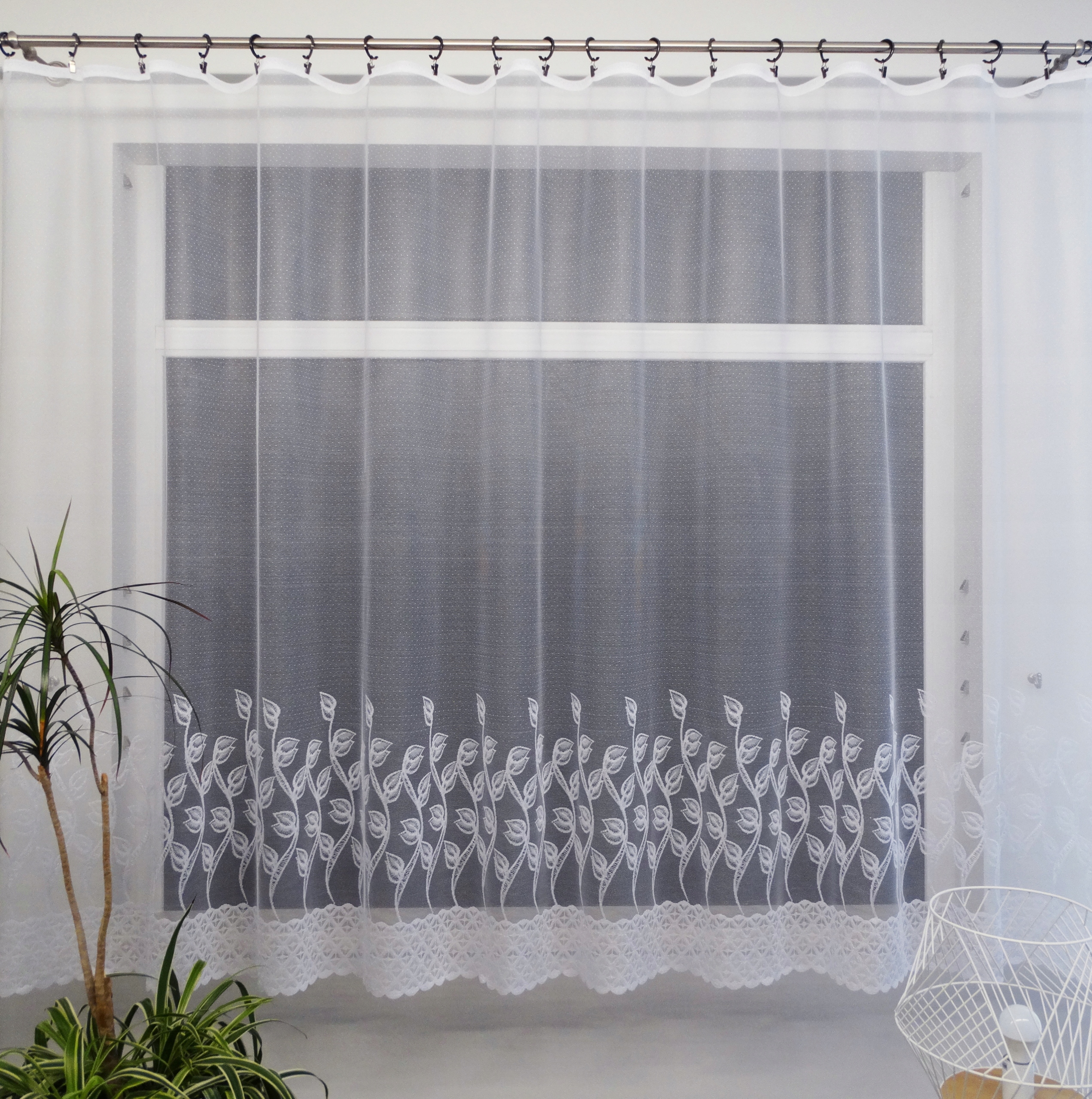 Mg Záclona 98/100 Bílá 410x170 got s páskou pol K