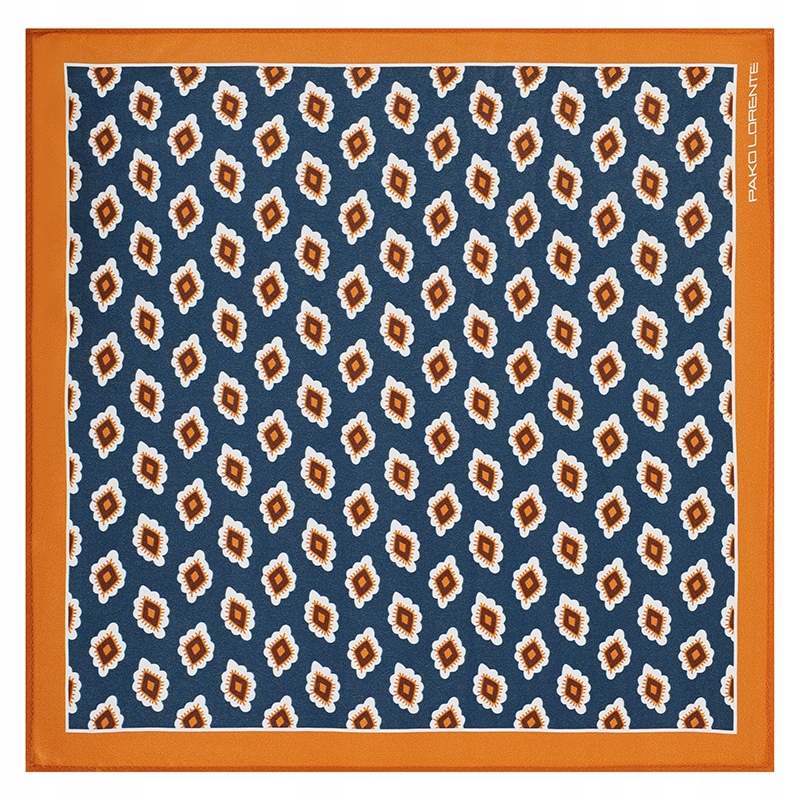 Hedvábný pánský kapesníček v modré barvě s geometrickým vzorem Pako Lorente One Size