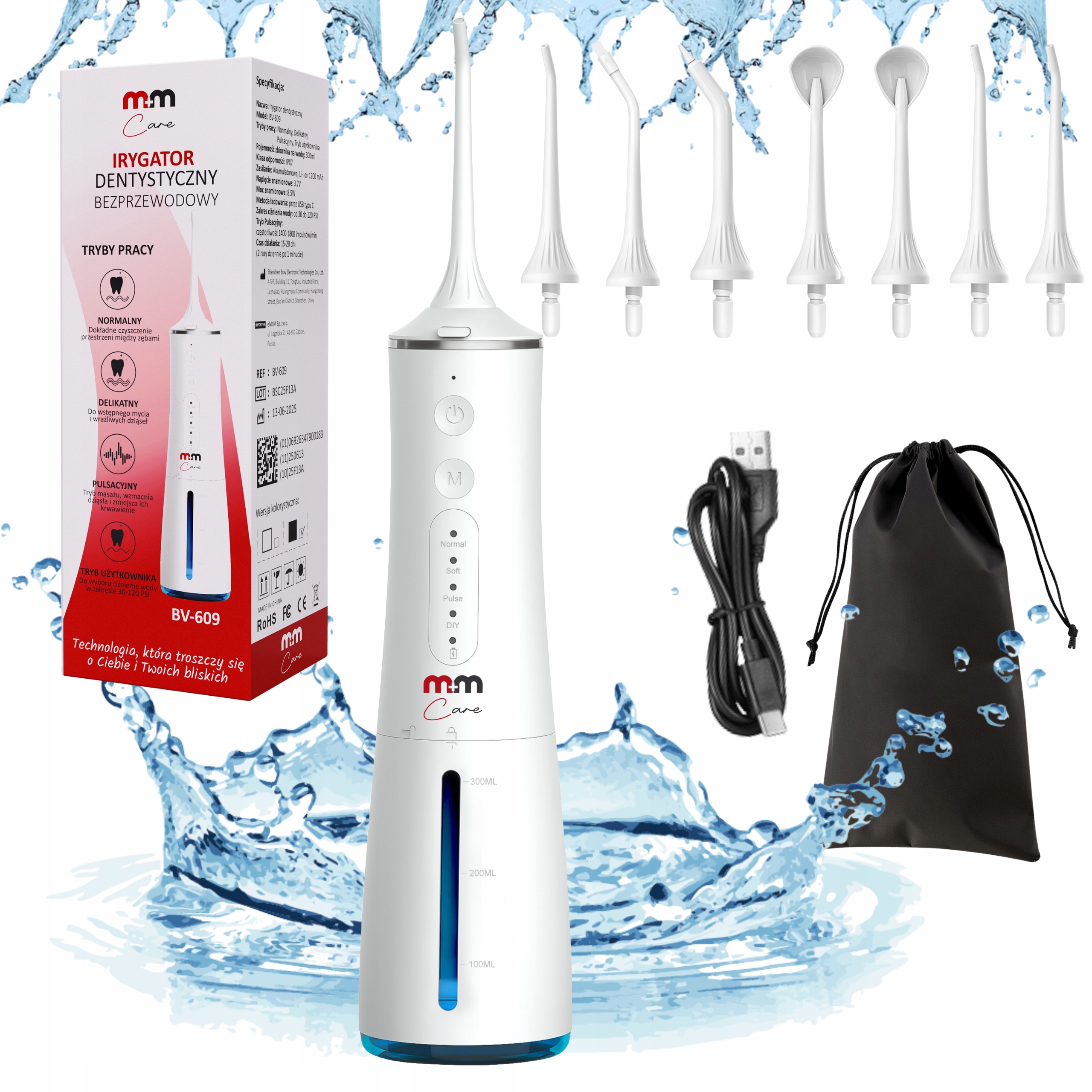 Irygator Do Zębów Dentystyczny M+mcare Do Aparatów Implantów 8 Dysz Biały
